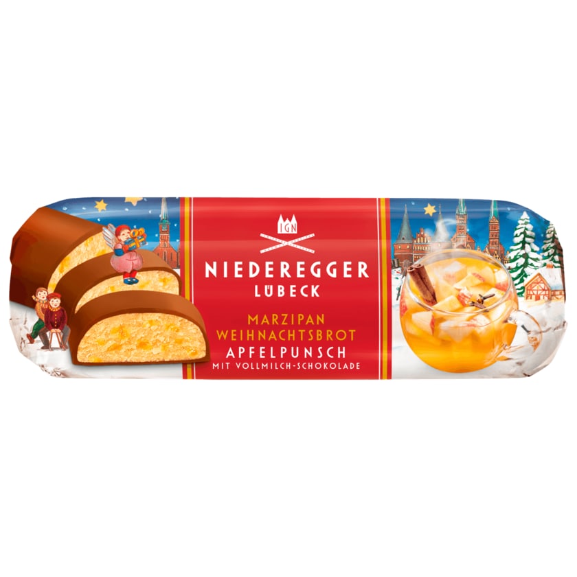 Niederegger Marzipan Weihnachtsbrot Apfelpunsch mit Vollmilch-Schokolade 125g